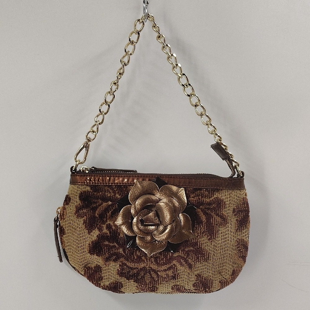Sharif 1827 New York clutch Rosetta Embossed Embroidery & Patent Trim